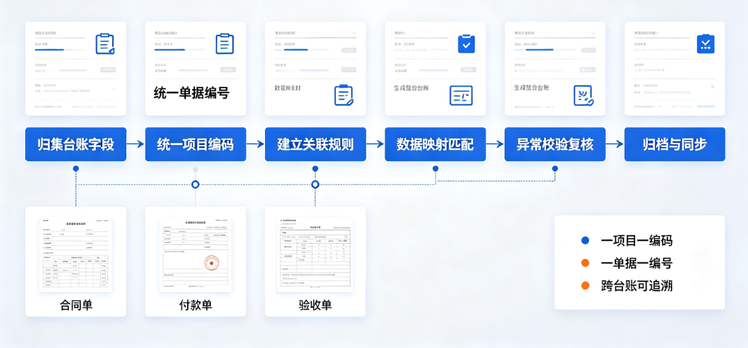项目台账整合的编码统一与单据关联流程