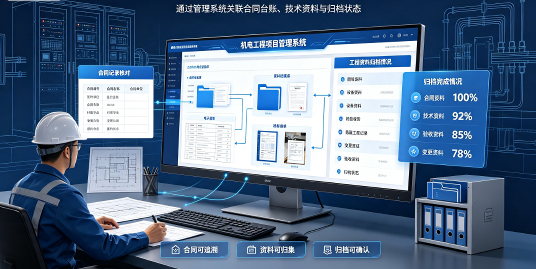 机电工程项目管理系统设计中项目人员核对合同记录和工程资料归档情况 机电工程项目管理系统设计中项目人员核对合同记录和工程资料归档情况