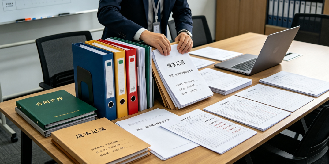 管理人员按项目整理合同与成本记录 管理人员按项目整理合同与成本记录