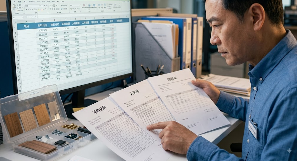 成本人员沿采购、入库和领料记录核对项目材料成本 成本人员沿采购、入库和领料记录核对项目材料成本