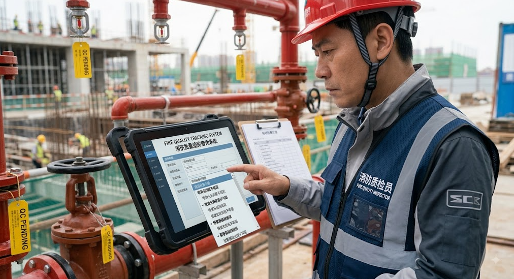 消防质量追踪查询系统中质检员登记现场检查问题