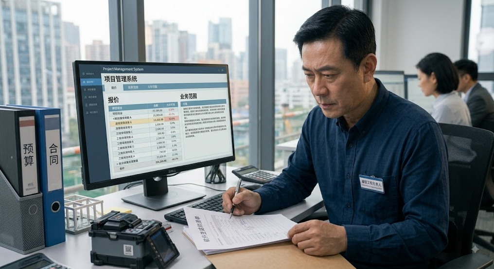 通信工程负责人核对项目管理软件报价和业务范围 通信工程负责人核对项目管理软件报价和业务范围
