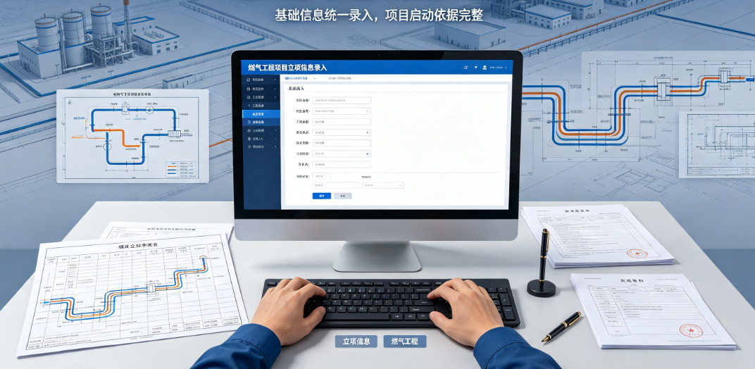项目管理人员在系统中录入燃气工程项目立项信息 项目管理人员在系统中录入燃气工程项目立项信息