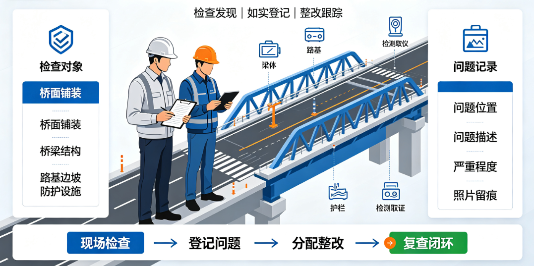 项目人员登记路桥质量检查问题记录